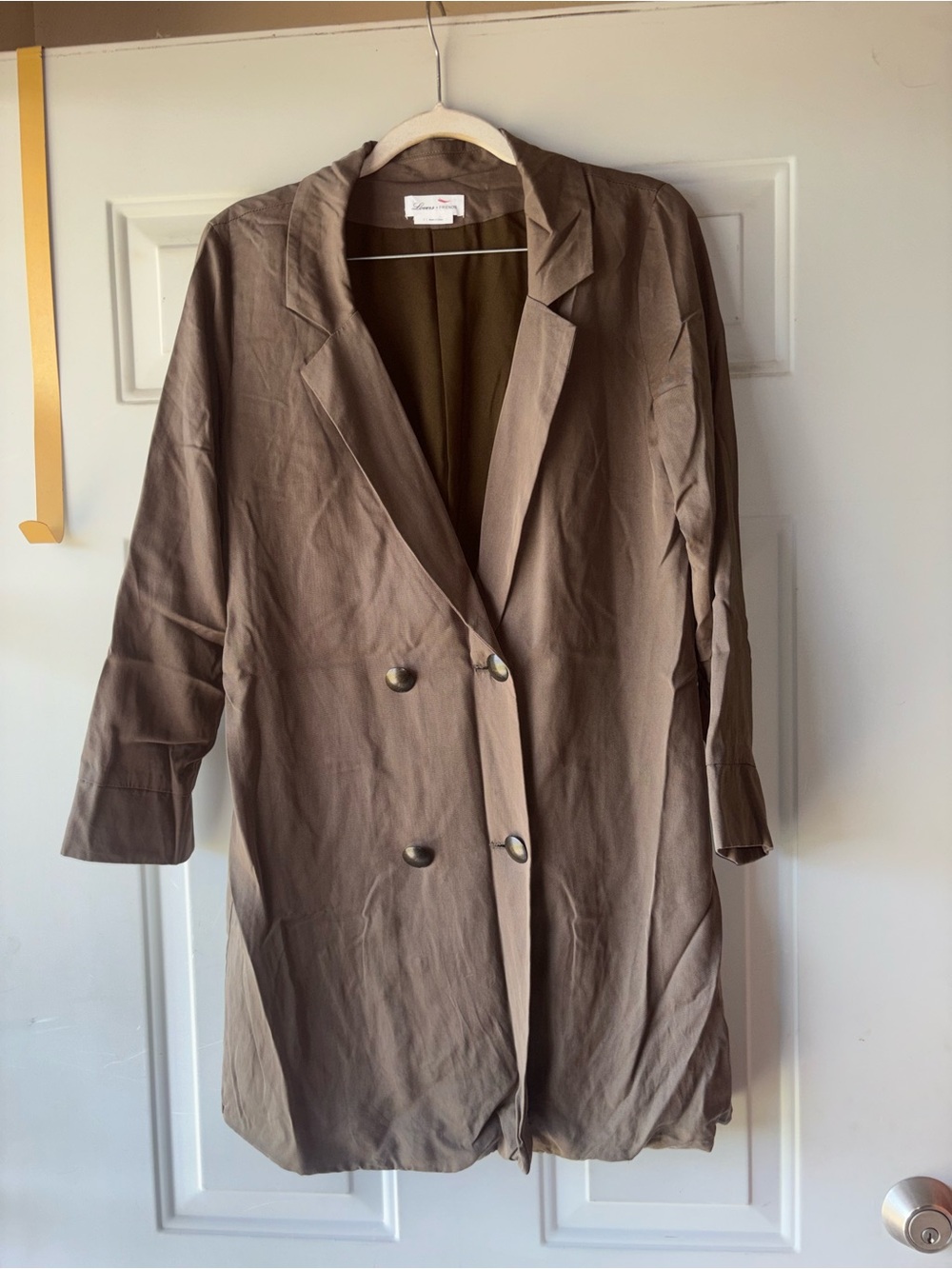 Lovers + Friends olive tencel double breasted jacket size S